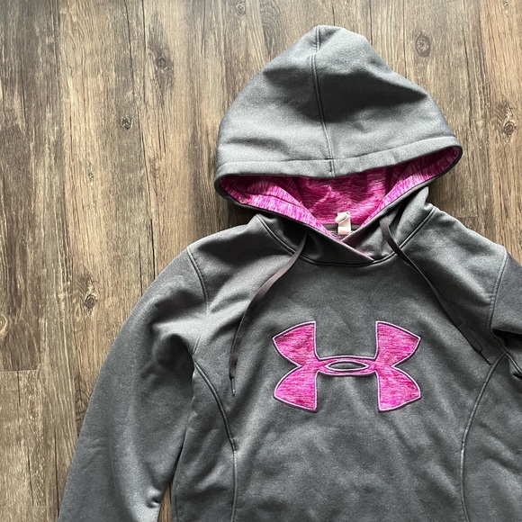 Under Armour Grey and Purple Hoodie Sz S - Picture 2 of 4